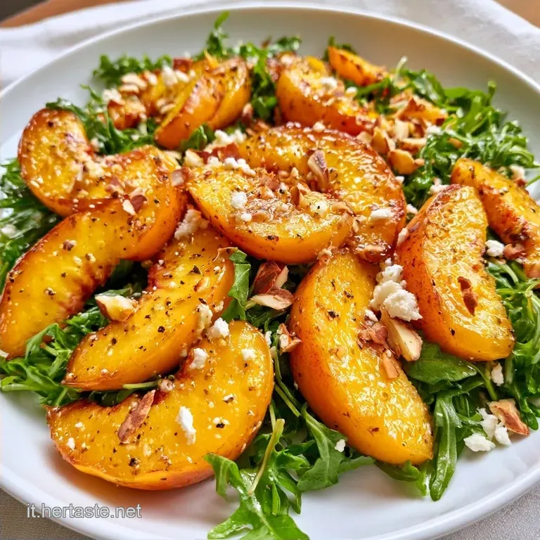 Insalata di Pesche con Feta e Mandorle