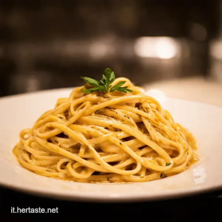 Linguine Al Pesto Pomodorini Confit E Burrata presentation
