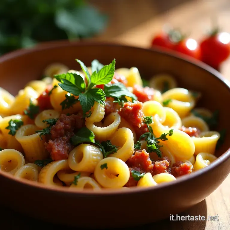 Orecchiette Con Cime Di Rapa E Salsiccia presentation