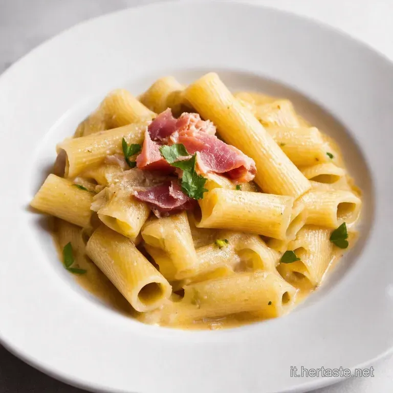 Paccheri Cremosi Speck e Datterini Rossi