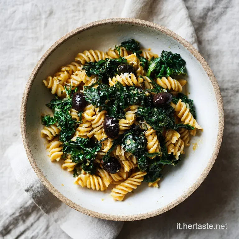 Pasta con Cavolo Nero e Olive Vellutata