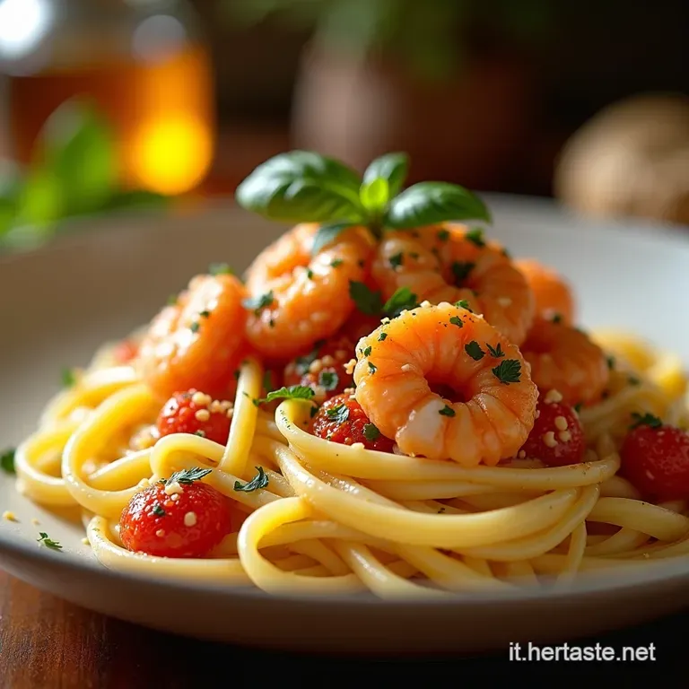 Pasta Con Gamberetti Cremosa Un Abbraccio Di Sapori presentation