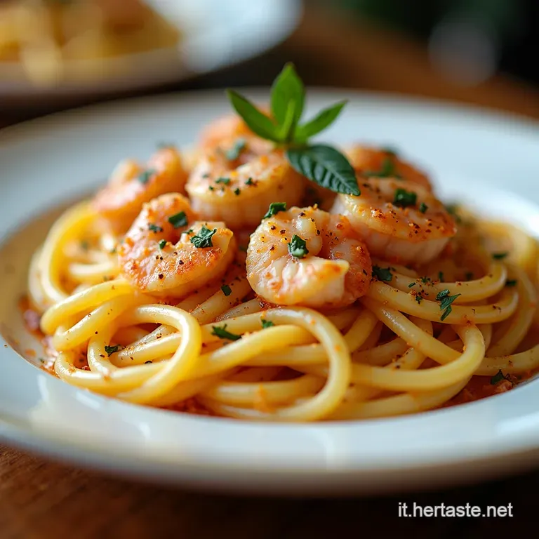 Pasta con Gamberetti Cremosa Un Abbraccio di Sapori