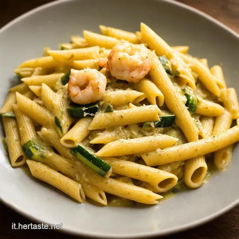 Pasta con Gamberoni Zucchine e Limone