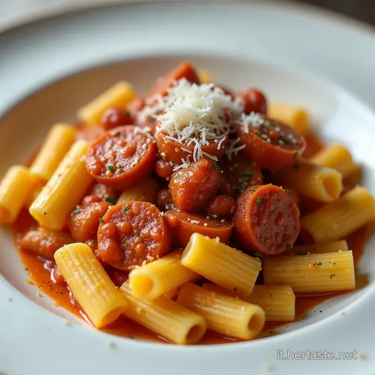Pasta del Golosone Rigatoni Cremosi con Rag&ugrave; Bianco di Salsiccia e Tartufo