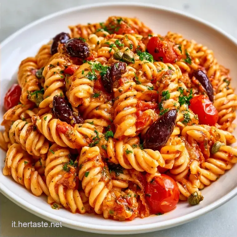 Pasta Fredda con Olive Taggiasche e Pomodorini