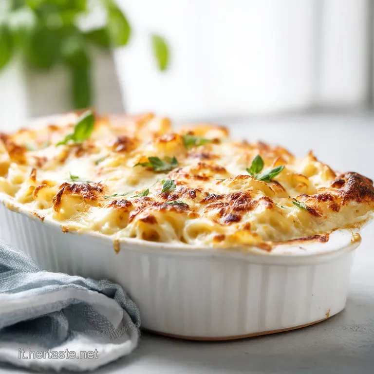Elegant portion of layered pasta bake, showcasing melted cheese, vibrant sauce, and browned edges against a clean white pl...