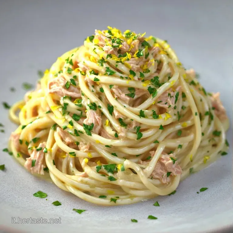 Un nido di pasta lucida disposto con cura in un piatto bianco, con gocce di olio dorato e una spolverata di pepe nero.