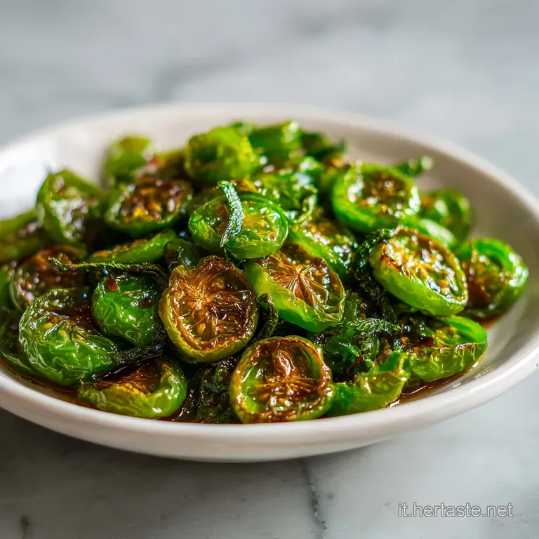Emerald green tomatoes drizzled with shimmering oil, artfully arranged on a rustic wooden board; inviting and fresh.