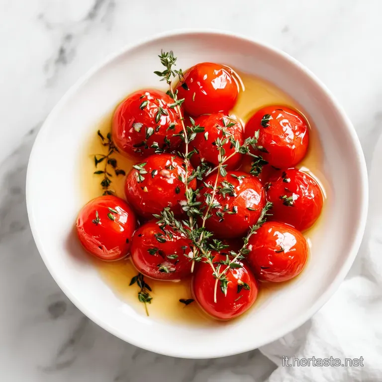Composizione raffinata di pomodorini arancio intenso, dalla pelle setosa, adagiati con cura su un piatto di ceramica.