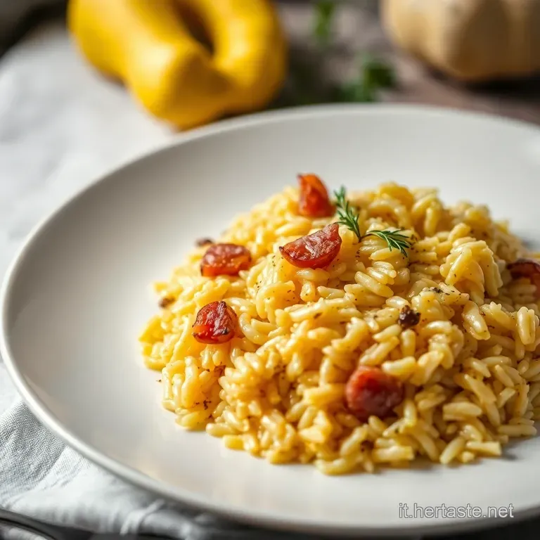 Risotto Zucca e Speck: L abbraccio Dorato dell Autunno