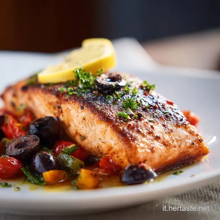 Salmone Mediterraneo in Una Teglia