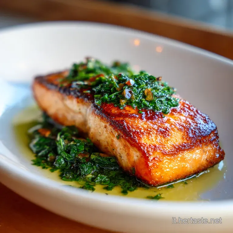 Flaky salmon fillet, bathed in creamy sauce, elegantly plated atop a swirl of vibrant green spinach and juicy sun-dried to...