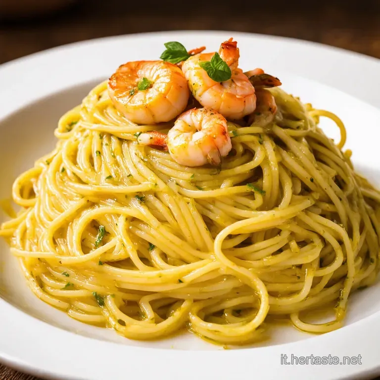 Spaghetti Aglio e Olio con Gamberetti e Limone