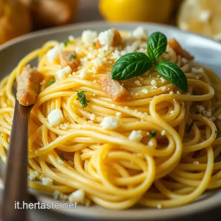 Spaghetti Al Limone E Tonno presentation