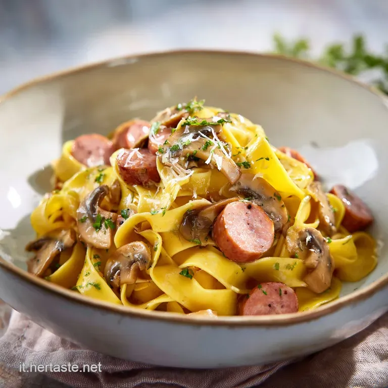 Tagliatelle Funghi e Salsiccia Vellutate