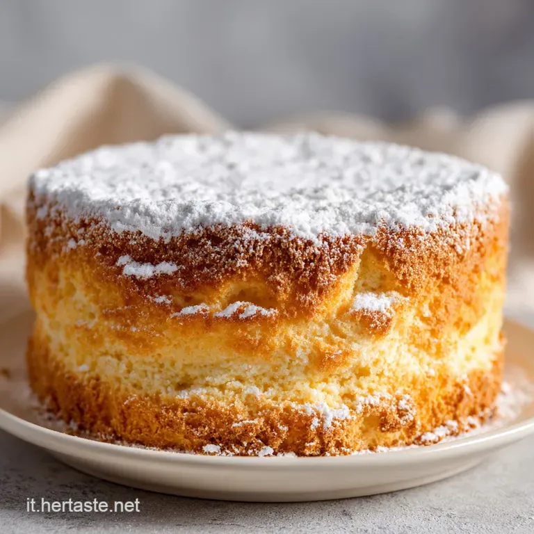 A slice of fluffy apple cake on a white plate, drizzled with caramel and garnished with mint. Warm and comforting dessert.