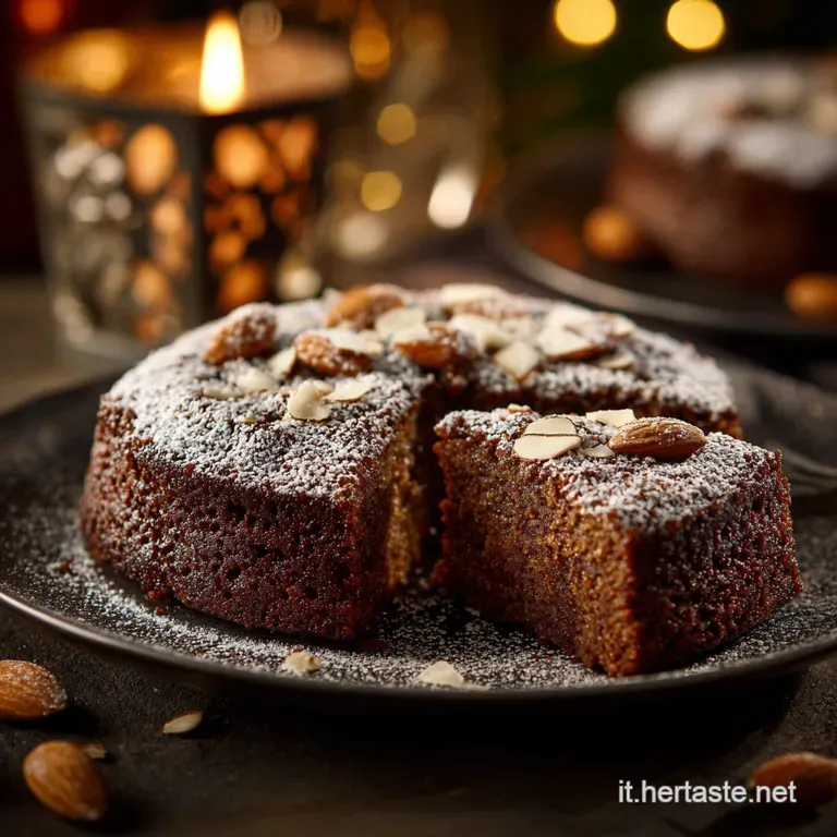 Torta Di Natale Senza Farina: Lelegante Dolce Natalizio Fondente Di Mandorle presentation