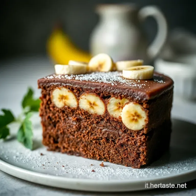 Torta Paradiso al Cioccolato Fondente e Banane Caramellate