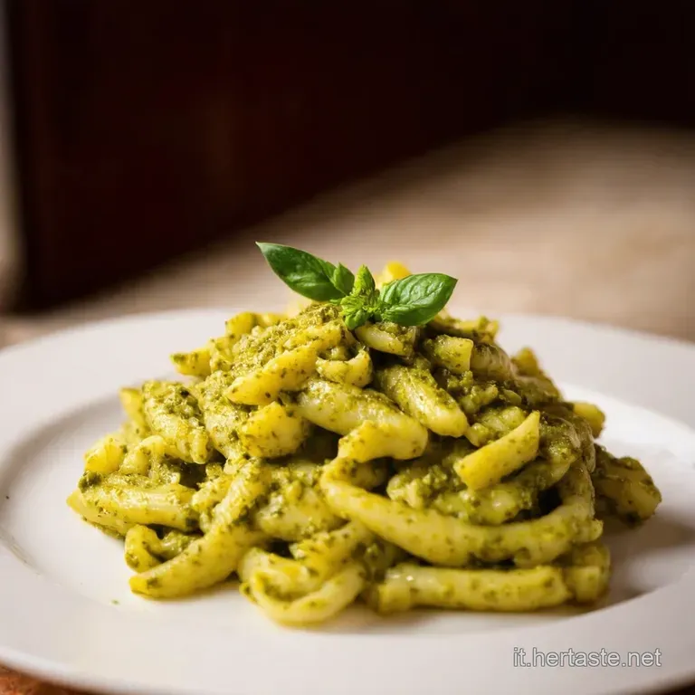Trofie Al Pesto Genovese Con Patate E Fagiolini presentation