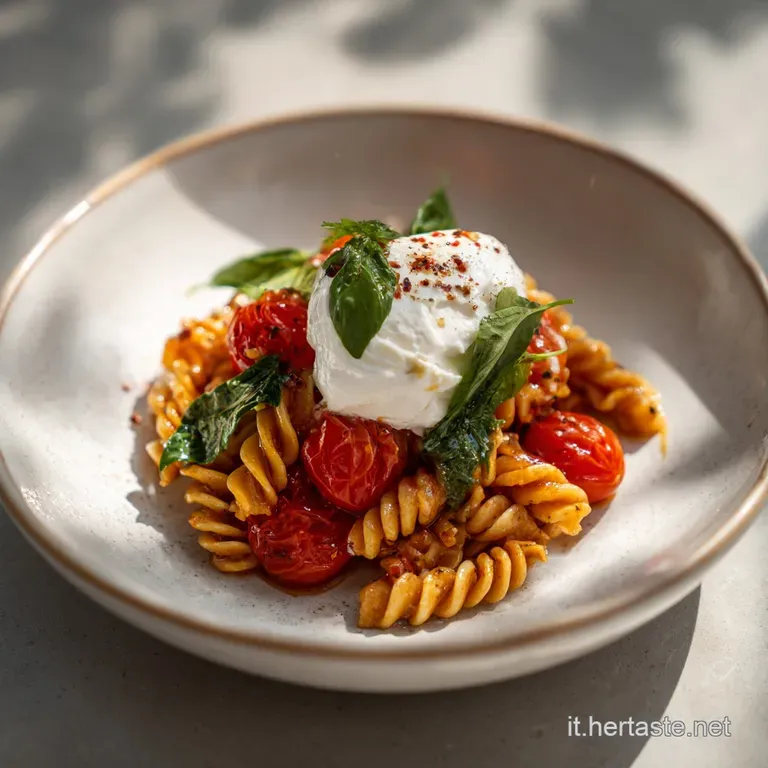Trofie con Crema di Pomodorini e Burrata