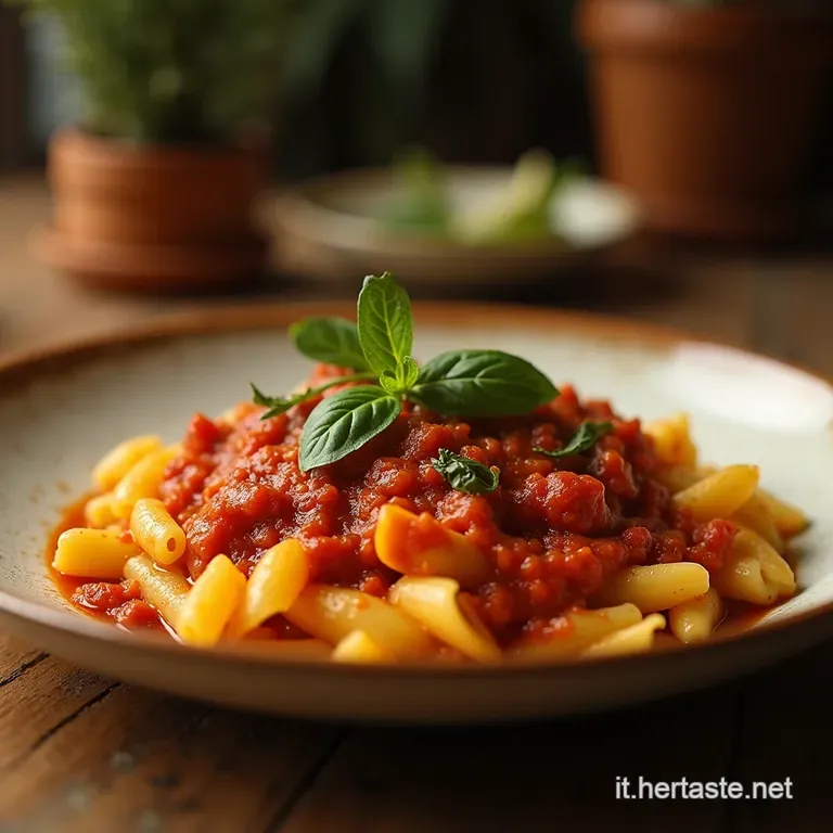 Ziti Alla Torero Il Rag&ugrave; Ricco E Nobile Con Pasta Artigianale presentation