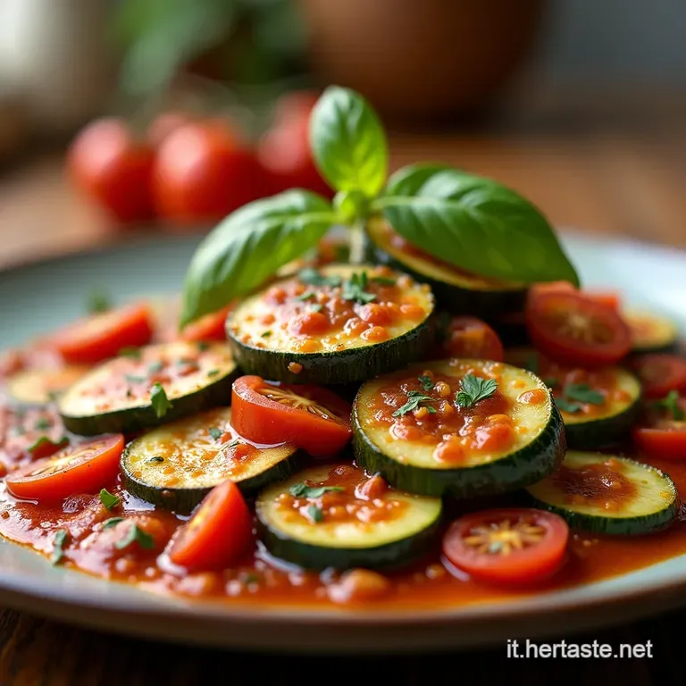 Zucchine Veloci Marinate Lantipasto Estivo Che Non Richiede Cottura presentation