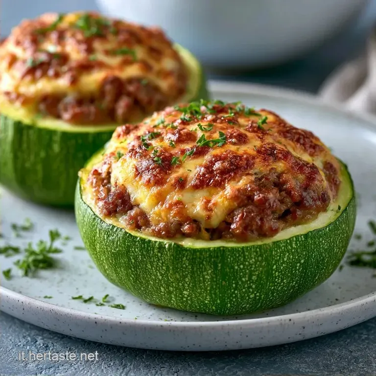 Zucchine Tonde Ripiene al Forno con Carne