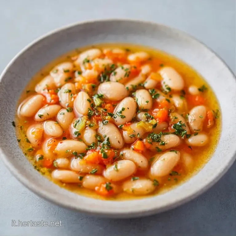 Zuppa di pasta densa in una ciotola artigianale, contrasto tra il bianco della crema e il verde brillante del prezzemolo.